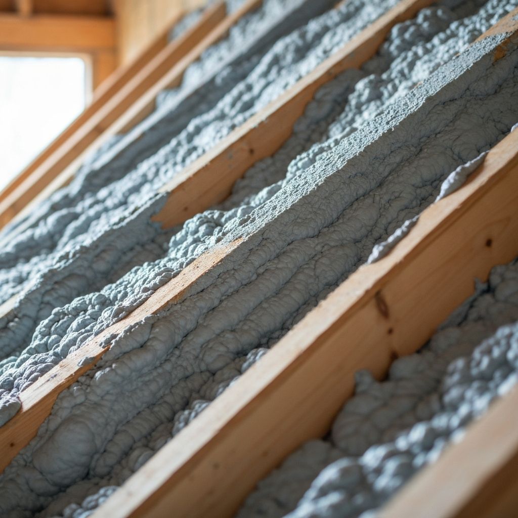 Closed cell spray foam applied directly to rafters — Bath property before removal